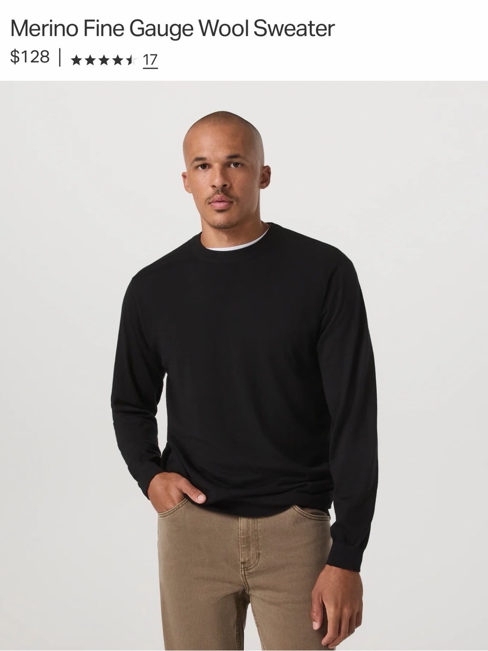Vuori Merino Fine Gauge Wool Crewneck Sweater, NWT ($128)!